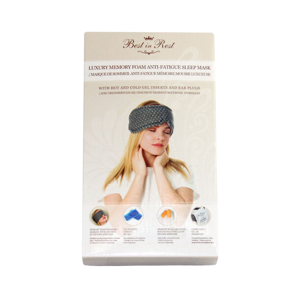 Best In Rest Luxury Memory Foam Anti Fatigue Eye Mask Packaging