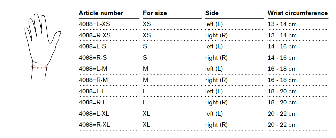 Ottobock Wristoform Úlnliðsspelka 2