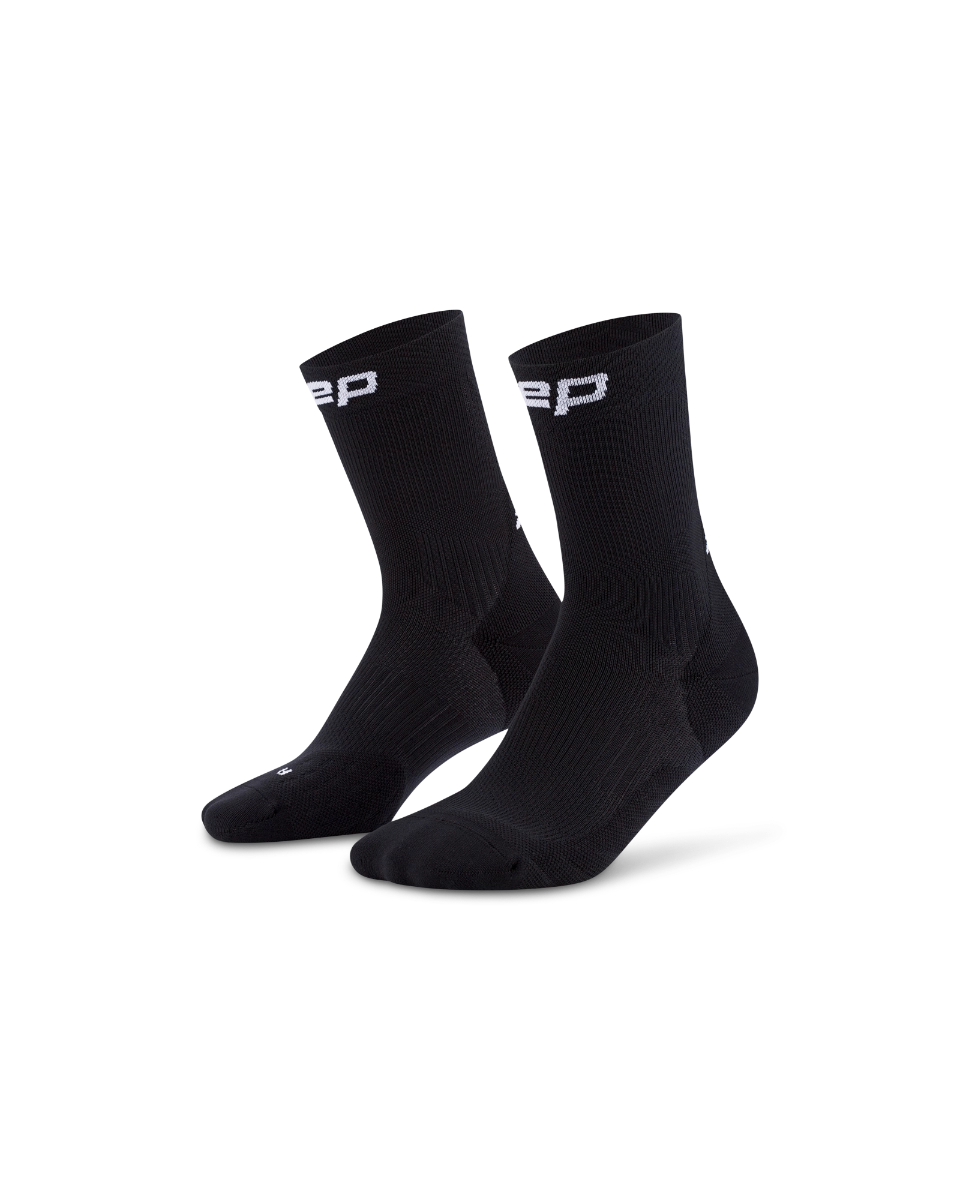 Core Run Socks Mid Cut 5 0 Black Wp7c5r Wp8c5r Front 2 4To5 2Png
