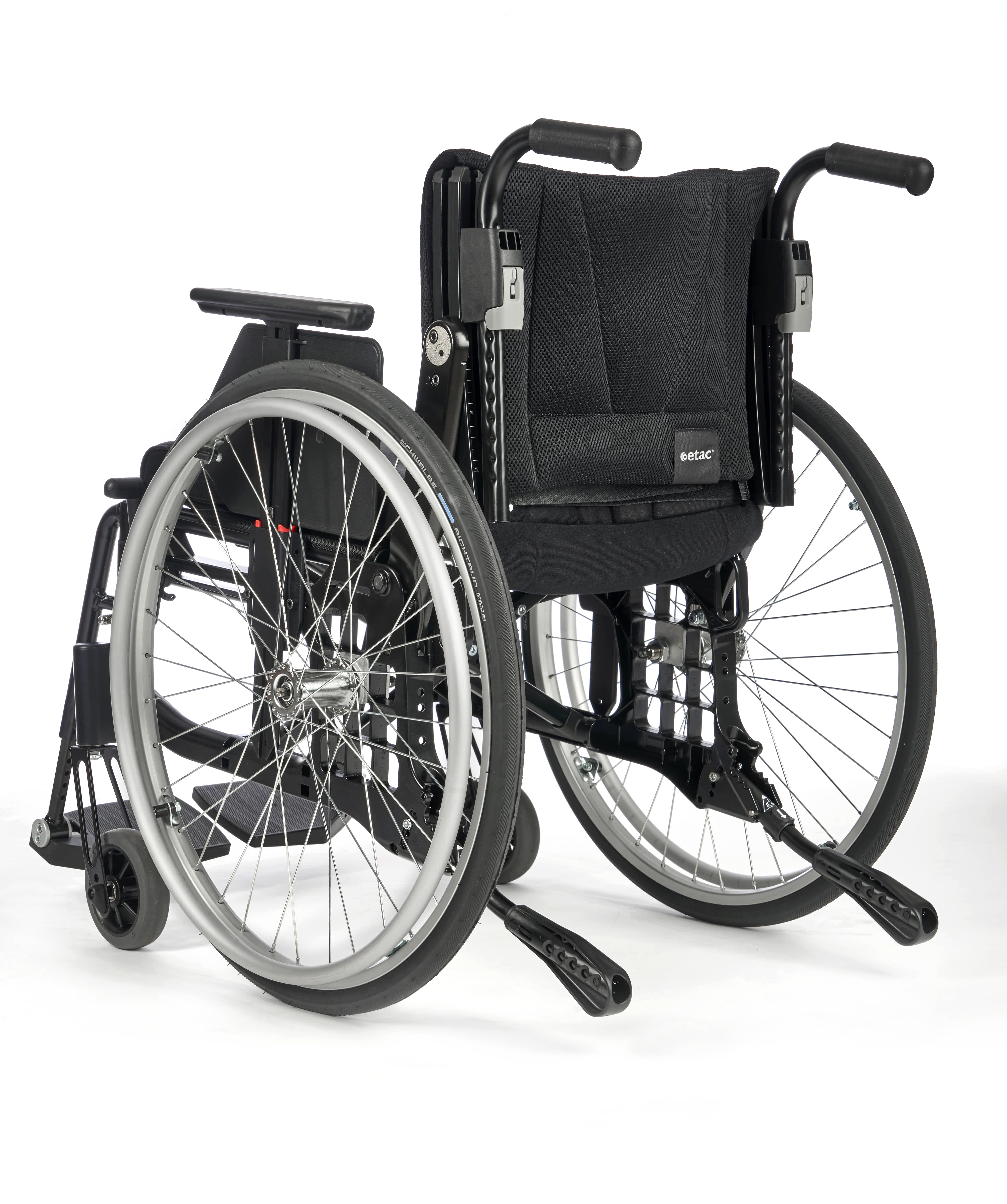 2015 Etac Cross 6 Black Airmesh Short Armsupport Back Angled