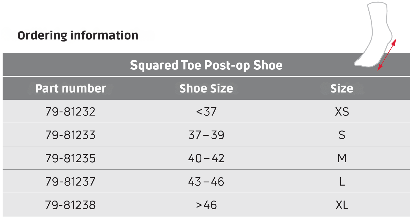 Procare Eftiraðgerðaskór Með Ferningstá 2