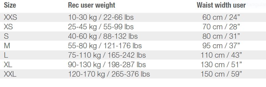 Hygiene Hb Sling Stærðir